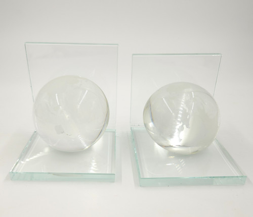 Glass bookends with - bookends,