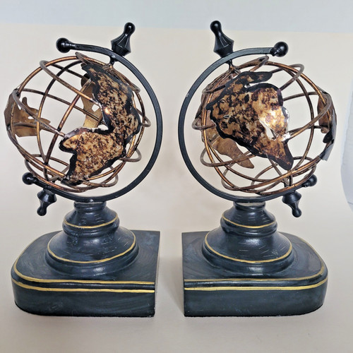 World globe bookends - bookends, set